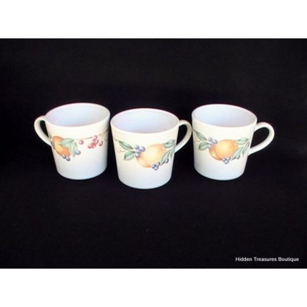 Corelle Abundance 3 Cups (no saucers) Fruit Beautiful